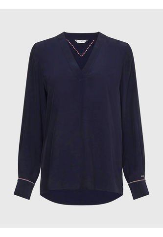 Blusa Con Cuello V Y Corte Amplio Azul Tommy Hilfiger Tommy Hilfiger