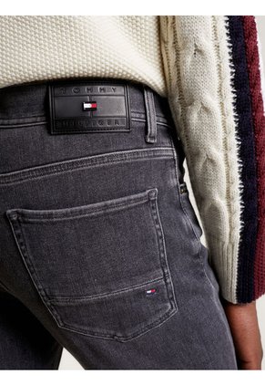 Jean Denton Recto Con Efecto Desteñido Hombre Gris Tommy Hilfiger