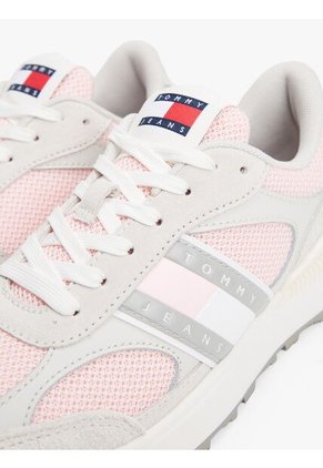 Tenis Rosa Deportivas Robustas De Ante Tommy Hilfiger