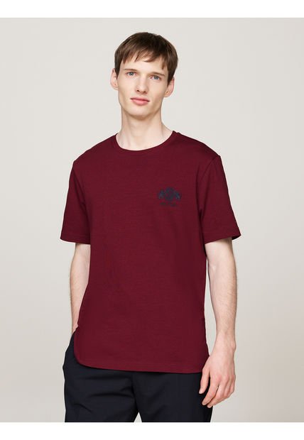 Camiseta Vinotinto Con Logo BordadoTommy Hilfiger
