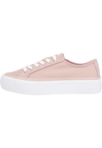 Tenis Rosa De Cordones Con Plataforma Tommy Hilfiger