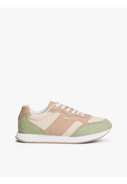 Tenis Verde De Ante Con Monograma TH Tommy Hilfiger