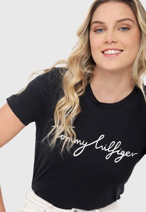 Camiseta Azul Oscuro-Blanco Tommy Hilfiger