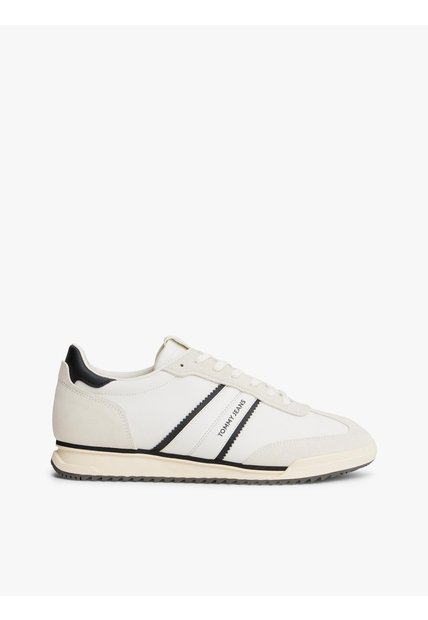 Tenis Blanco Retro Con Cuero Tommy Hilfiger
