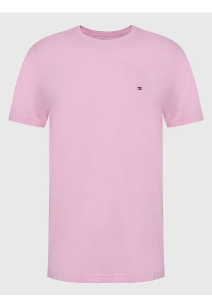 Camiseta De Corte Regular En Algodón Hombre Rosa Tommy Hilfiger