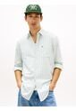 Camisa Verde Oxford De Rayas Tommy Jeans de Tommy Hilfiger