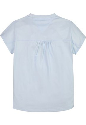 Camiseta Con Logo De Rayas Náuticas Niña Celeste Tommy Hilfiger
