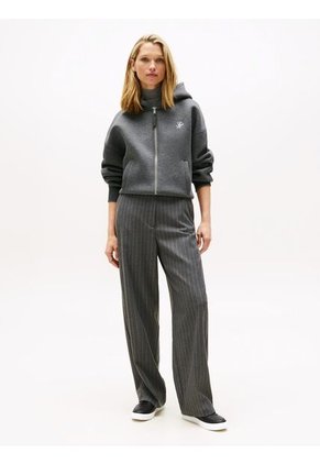 Tenis Negro En Cuero Con Monograma TH Tommy Hilfiger