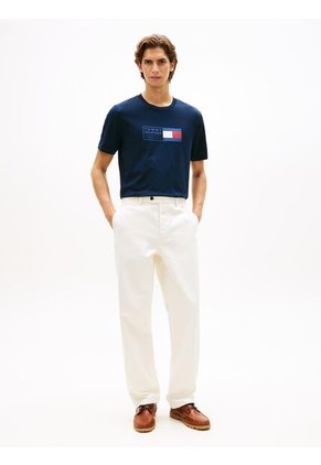 Camiseta Azul De Punto Con Cuello Redondo Tommy Hilfiger