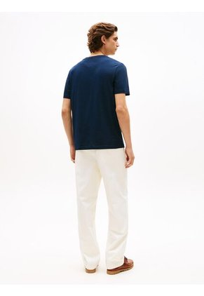 Camiseta Azul De Punto Con Cuello Redondo Tommy Hilfiger