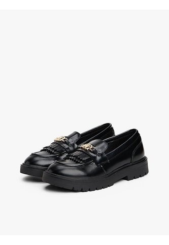 Tenis Negro Para Niña De Corte Bajo Con Logo Metalizado Tommy Hilfiger Tommy Hilfiger