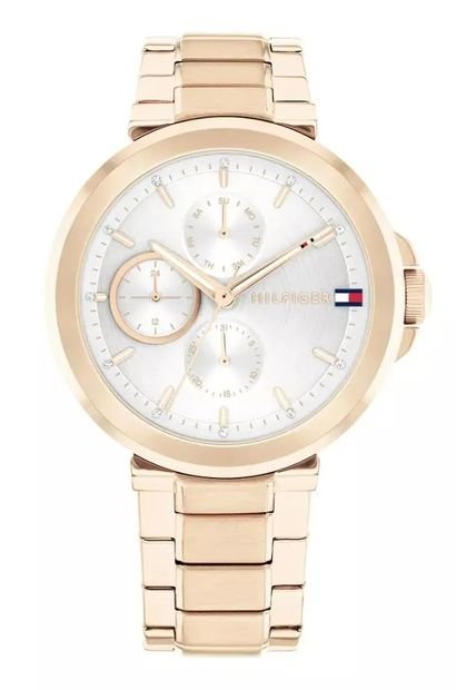 Reloj Blanco De Tommy Hilfiger Para Mujer En Oro Rosa Tommy Hilfiger