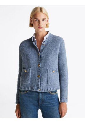 Cárdigan Celeste Texturizado Con Botones Dorados Tommy Hilfiger