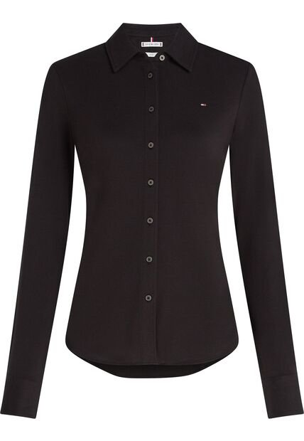 Camisa Negra De Piqué 1985 De Corte Slim Tommy Hilfiger