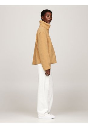 Chaqueta Beige En Tejido Polar De Peluche Tommy Hilfiger