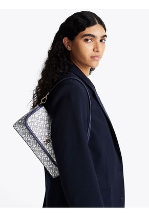 Bolso Azul Mensajero TH Monoplay Con Solapa Tommy Hilfiger