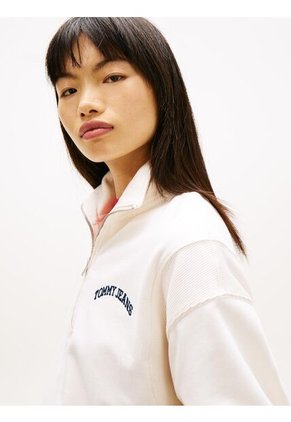 Buzo Blanco De Corte Amplio Con Logo Bordado Tommy Jeans