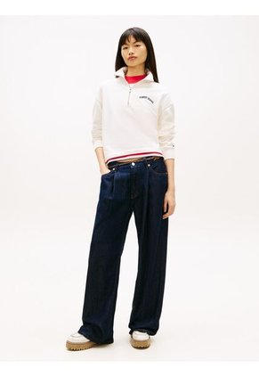 Buzo Blanco De Corte Amplio Con Logo Bordado Tommy Jeans