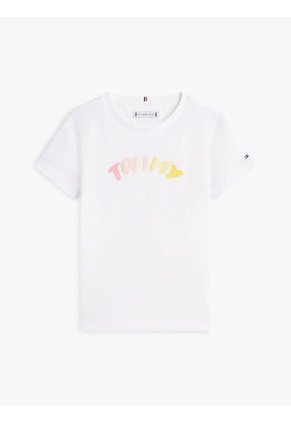 Camiseta Blanca De Punto Con Logo Texturizado Tommy Hilfiger