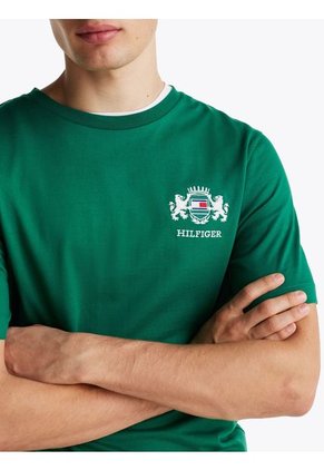 Camiseta Verde Con Logo Bordado Tommy Hilfiger