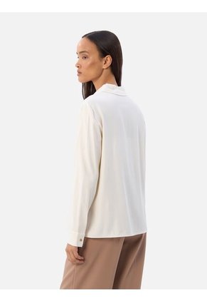 Camisa Beige De Corte Amplio Y Tapeta Oculta Tommy Hilfiger