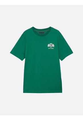 Camiseta Verde Con Logo Bordado Tommy Hilfiger