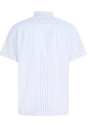Camisa Azul Claro Seersucker De Corte Regular Con Diseño De Rayas Tommy Hilfiger