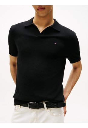 Polo Negro Essential Manga Corta Con Logo Tommy Hilfiger