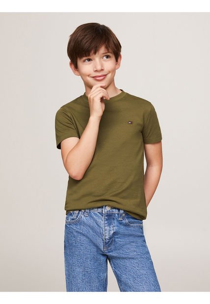 Camiseta Niño Verde Essential De Cuello Redondo Tommy Hilfiger