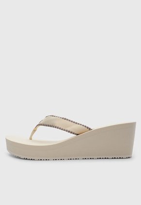 Sandalias Plataforma Tommy Hilfiger Wedge Beach Marfil