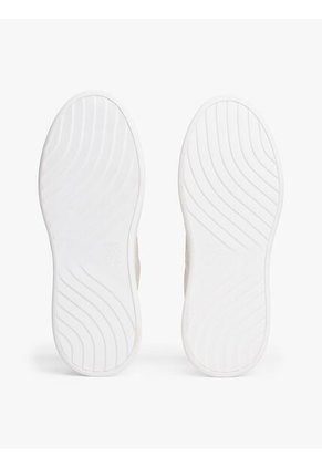 Tenis Blanco De Cuero Con Plataforma Y Monograma Tommy Hilfiger