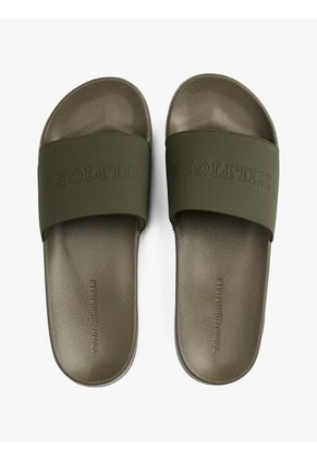 Sandalias Verde De Piscina Con Logo Tonal Tommy Hilfiger