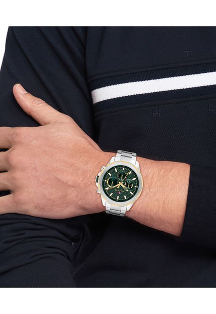 Reloj Verde Multi-función De Acero Inoxidable Y Verde Tommy Hilfiger