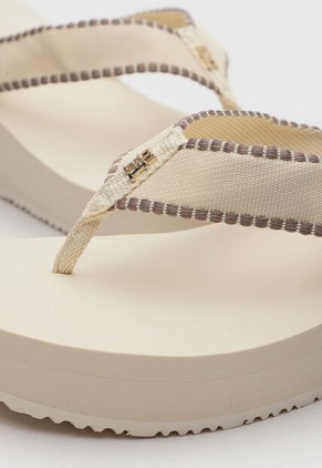 Sandalias Plataforma Tommy Hilfiger Wedge Beach Marfil