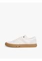 Tenis Blanco De Cuero Con Mezcla De Texturas Tommy Hilfiger de Tommy Hilfiger