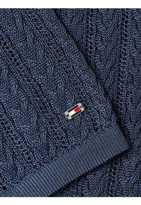 Saco Azul Rayon Cable Tipo Polo Tommy Hilfiger