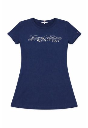 Camiseta Celeste Con Logo Gráfico De Corte Regular Tommy Hilfiger