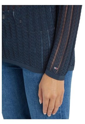 Saco Azul Rayon Cable Tipo Polo Tommy Hilfiger