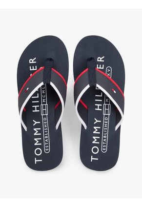 Sandalias Azul Para Playa Con Logo Tommy Hilfiger