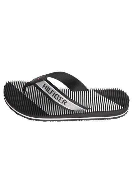 Sandalias Negro Con Logo Tommy Hilfiger