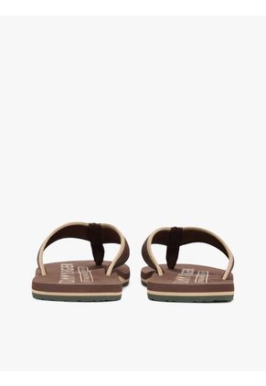 Sandalias Chocolate Para Playa Con Logo Tommy Hilfiger