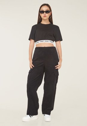 Camiseta Corta Negro-Blanco Tommy Jeans