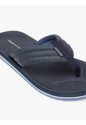 Sandalias Azul Acolchadas Con Logo En La Pala Tommy Hilfiger