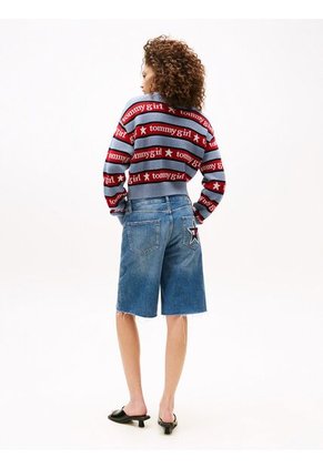 Saco Celeste Tommy Girl Con Rayas Tommy Jeans