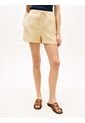 Pantalonetas Beige De Puro Lino Con Logo Bordado Tommy Hilfiger de Tommy Hilfiger