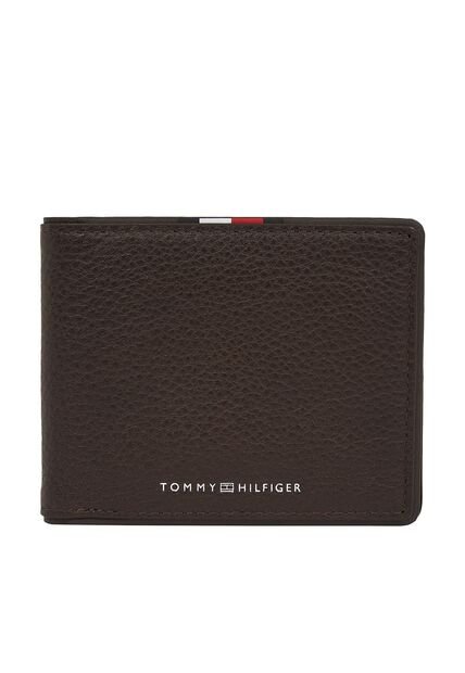 Billetera Marrón Plegable Corporate De Cuero Tommy Hilfiger