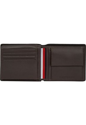 Billetera Marrón Plegable Corporate De Cuero Tommy Hilfiger