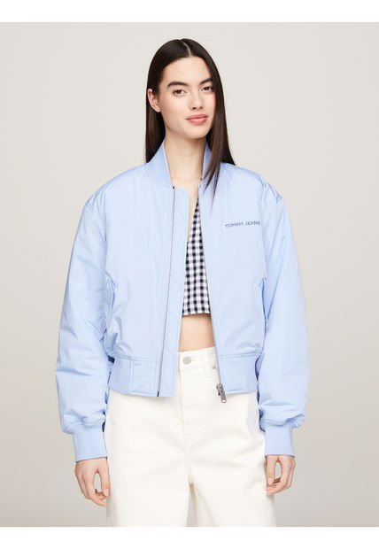 Chaqueta Celeste Bomber Classics Con Logo Tommy Jeans