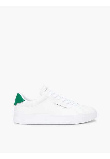 Tenis Blanco De Tenis En Cuero Tommy Hilfiger