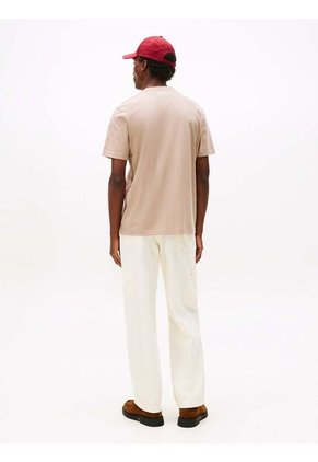 Camiseta Beige De Punto Con Logo Gráfico Tommy Hilfiger